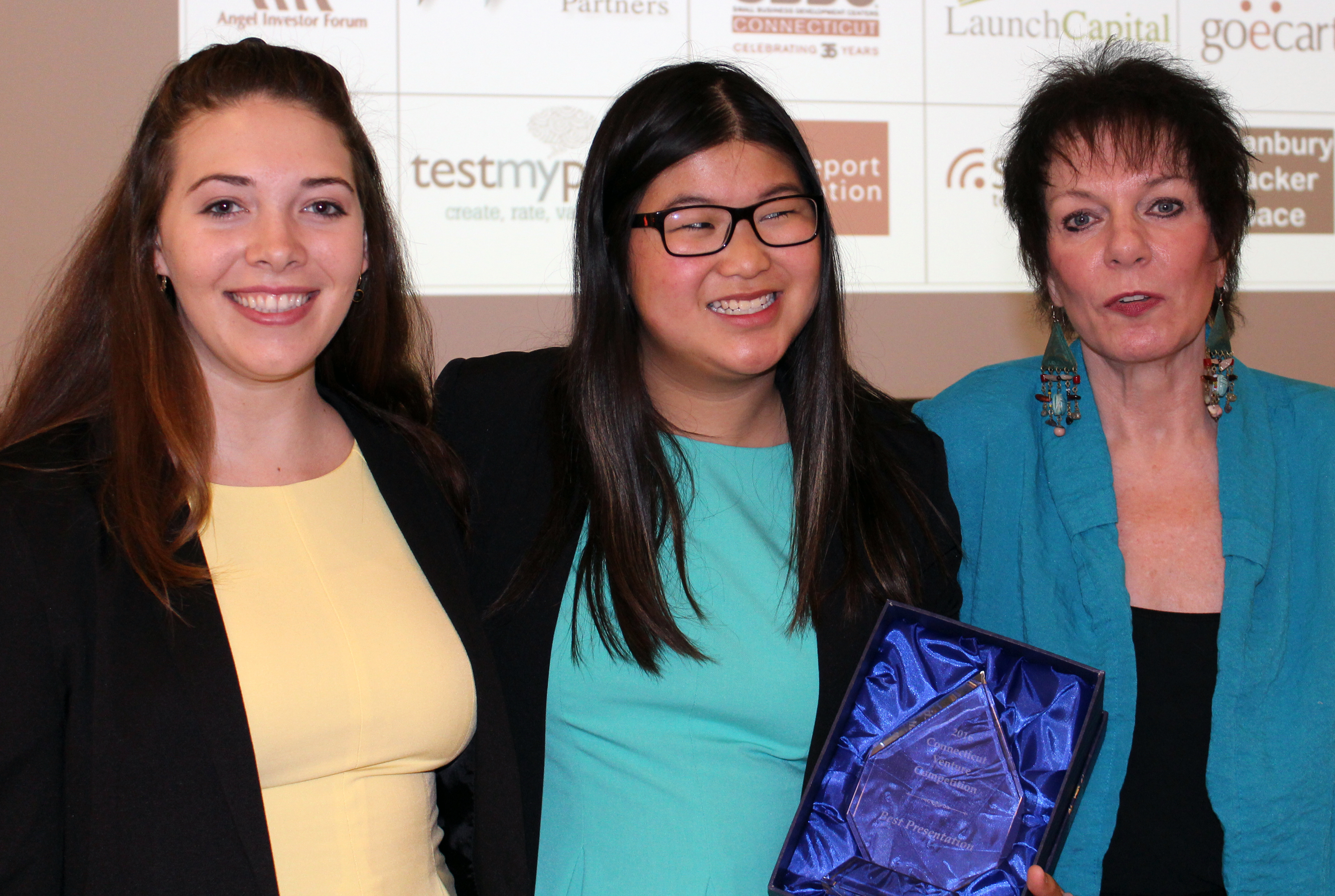 Image of students Rachael Karp and Helen Christie Roberts with Dr. Pauline Assenza